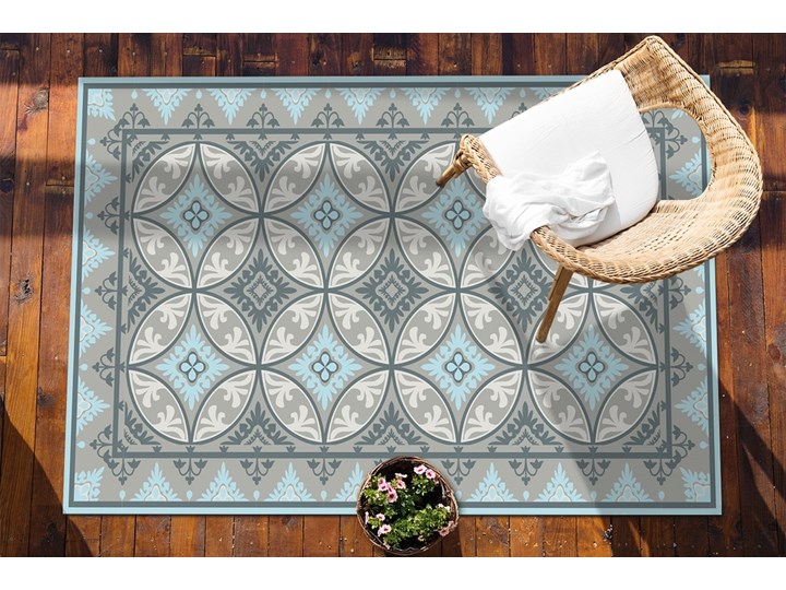 Dywan ogrodowy piękny wzór Geometryczne koła 60x90 cm Prostokątny Winyl Dywany 80x120 cm Pomieszczenie Salon
