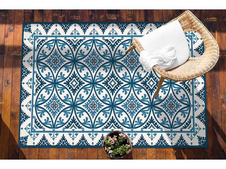 Dywan ogrodowy piękny wzór Abstrakcyjne koła 60x90 cm Prostokątny Pomieszczenie Balkon i taras Dywany 80x120 cm Winyl Pomieszczenie Sypialnia