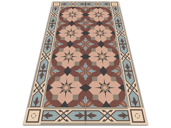 Tarasowy dywan zewnętrzny Geometryczne kafle Kolor Miętowy 60x90 cm Prostokątny Winyl 80x120 cm Dywany Pomieszczenie Sypialnia