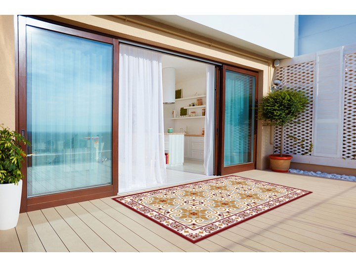 Nowoczesny dywan outdoor wzór Orientalny styl Dywany 80x120 cm 60x90 cm Winyl Prostokątny Kolor Bordowy