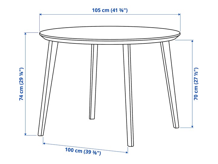 LISABO Stół Szerokość 105 cm Rozkładanie Płyta MDF Wysokość 74 cm Styl Klasyczny