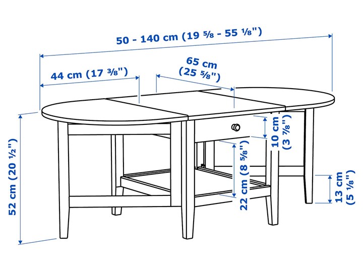 ARKELSTORP Stolik kawowy Wysokość 52 cm Drewno Kolor Czarny