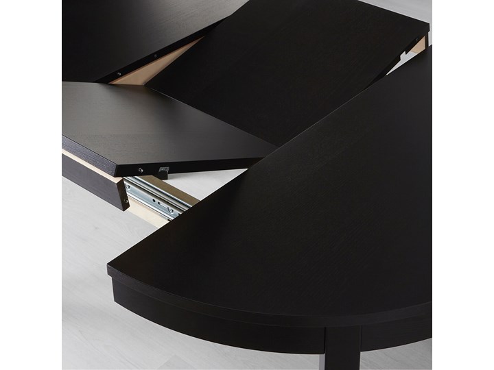 IKEA BJURSTA Stół rozkładany, Brązowoczarny, 115/166 cm Długość 115 cm Szerokość 115 cm Pomieszczenie Stoły do jadalni Płyta MDF Kształt blatu Okrągły