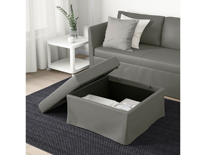 BRATHULT Narożnik z funkcją spania Wysokość 69 cm Rozkładanie Rozkładany Szerokość 212 cm Stała konstrukcja Szerokość 140 cm W kształcie L Kolor Szary