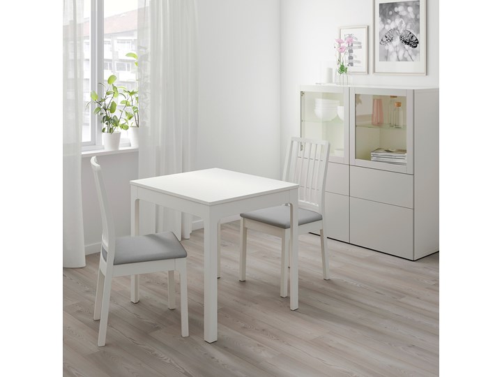 IKEA EKEDALEN / EKEDALEN Stół i 2 krzesła, biały/Orrsta jasnoszary, 80/120 cm Kategoria Stoły z krzesłami Pomieszczenie Jadalnia