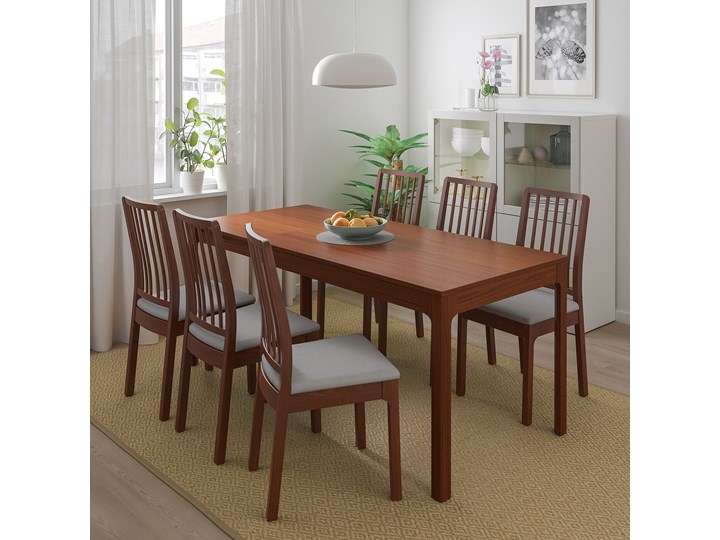 IKEA EKEDALEN / EKEDALEN Stół i 4 krzesła, brązowy/Orrsta jasnoszary, 120/180 cm Kategoria Stoły z krzesłami Pomieszczenie Salon