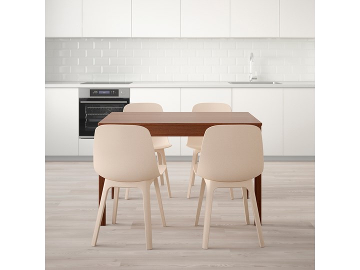 IKEA EKEDALEN / ODGER Stół i 4 krzesła, brązowy/biały beżowy, 120/180 cm Kategoria Stoły z krzesłami Pomieszczenie Jadalnia