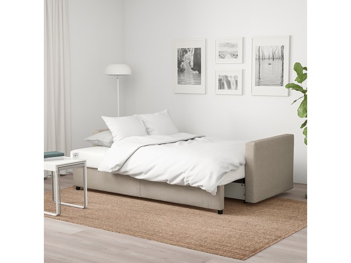 IKEA FRIHETEN Rozkładana sofa 3-osobowa, Hyllie beżowy, Szerokość: 225 cm Amerykanka Głębokość 105 cm Wielkość Trzyosobowa