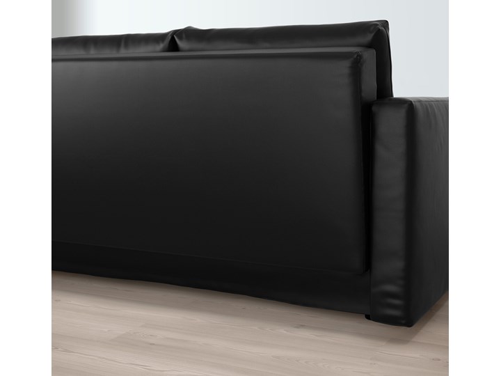 IKEA FRIHETEN Sofa trzyosobowa rozkładana, Bomstad czarny, Szerokość: 225 cm Głębokość 105 cm Amerykanka Materiał obicia Tkanina