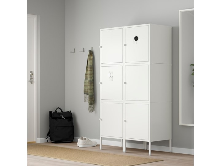 IKEA HÄLLAN Kombinacja z drzwiami, biały, 90x47x167 cm Kategoria Zestawy mebli do sypialni Pomieszczenie Salon