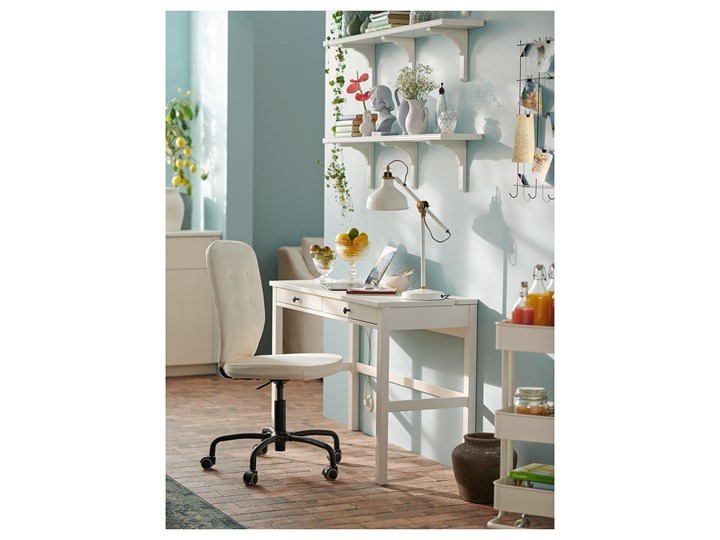 HEMNES Biurko z 2 szufladami Biurko konsola Głębokość 47 cm Drewno Szerokość 120 cm Kolor Biały