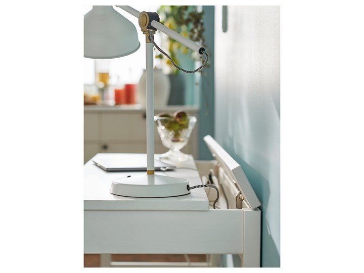 HEMNES Biurko z 2 szufladami Drewno Szerokość 120 cm Głębokość 47 cm Biurko konsola Kolor Biały