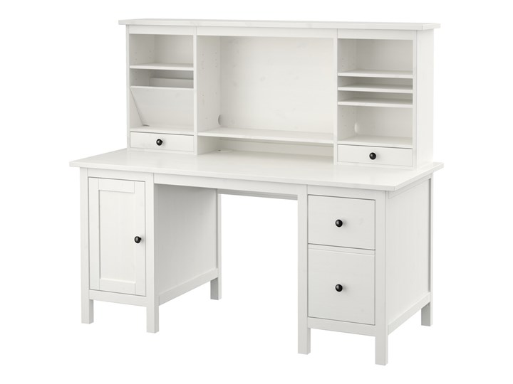 HEMNES Biurko z nadstawką Głębokość 65 cm Szerokość 155 cm Pomieszczenie Biuro Drewno Kolor Biały