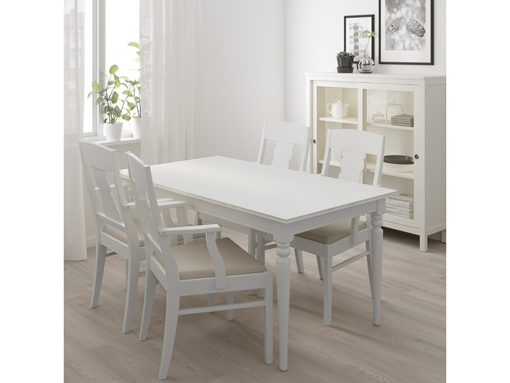 IKEA INGATORP / INGATORP Stół i 4 krzesła, biały, 155/215 cm Kolor Beżowy Pomieszczenie Jadalnia