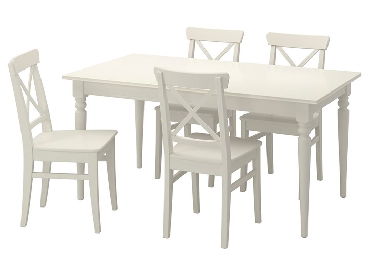 INGATORP / INGOLF Stół i 4 krzesła Kolor Biały Kategoria Stoły z krzesłami