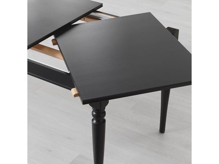 IKEA INGATORP / INGOLF Stół i 4 krzesła, czarny/brązowoczarny, 155/215 cm