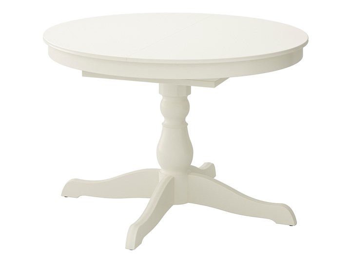 INGATORP Stół rozkładany Płyta MDF Długość 155 cm Kolor Biały Wysokość 74 cm Szerokość 110 cm Długość 110 cm Kształt blatu Okrągły