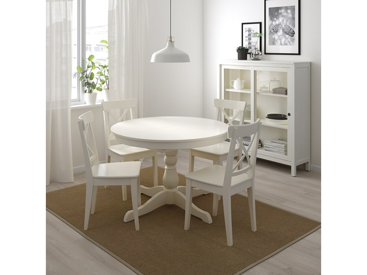 IKEA INGATORP Stół rozkładany, Biały, 110/155 cm Płyta MDF Rozkładanie Rozkładane