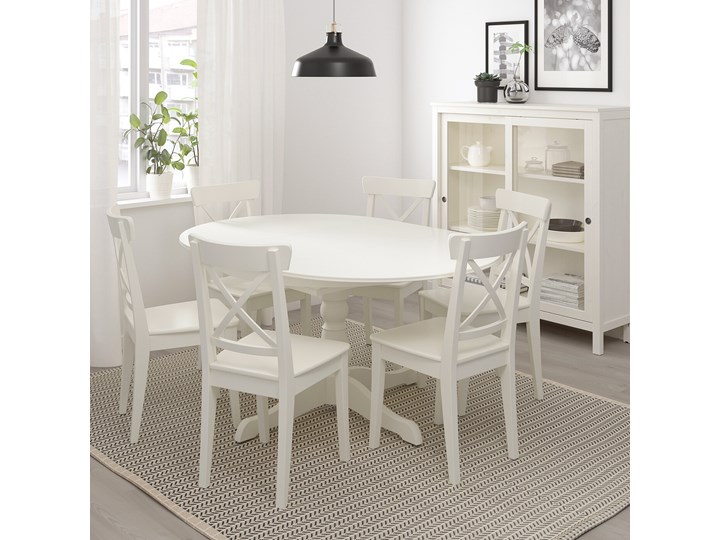 IKEA INGATORP Stół rozkładany, Biały, 110/155 cm Płyta MDF Kategoria Stoły kuchenne