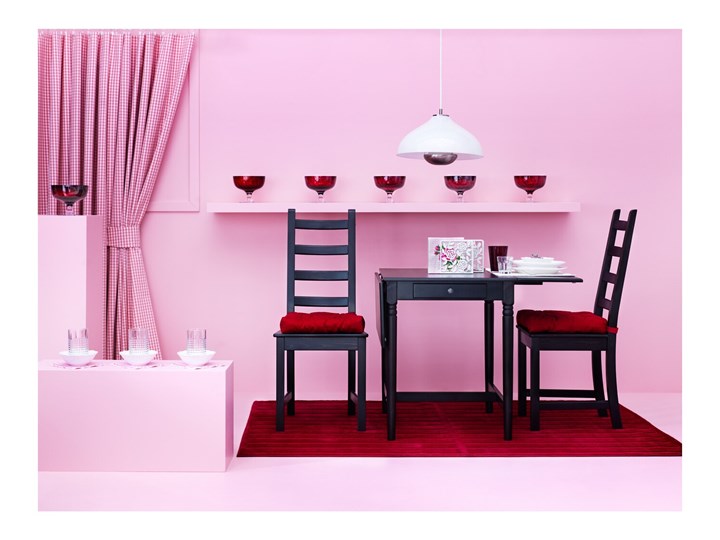 IKEA INGATORP Stół z opuszczanym blatem, Czarnobrąz, 65/123x78 cm Sosna Kolor Czarny Długość 123 cm Płyta MDF Wysokość 75 cm Długość 65 cm Kształt blatu Prostokątny