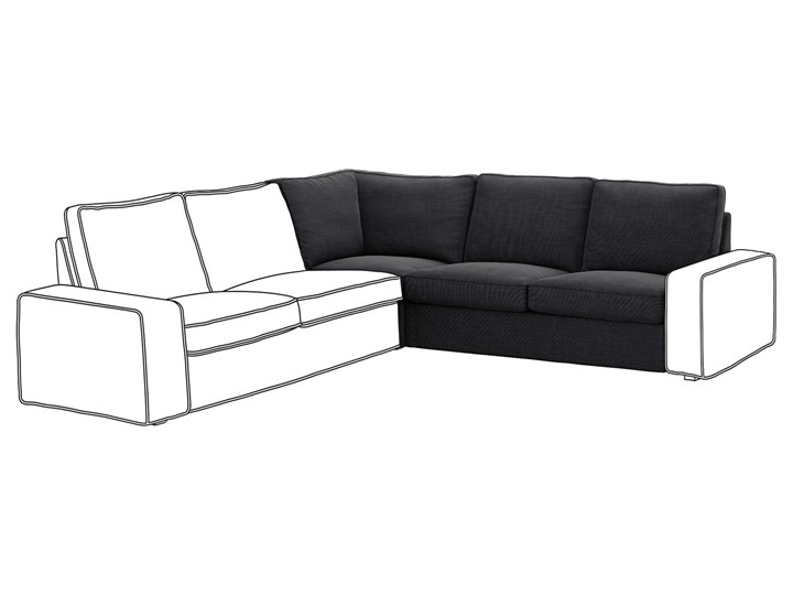 KIVIK Sekcja narożna Modułowe Wysokość 46 cm Materiał obicia Tkanina Szerokość 234 cm Wysokość 83 cm Boki Z bokami