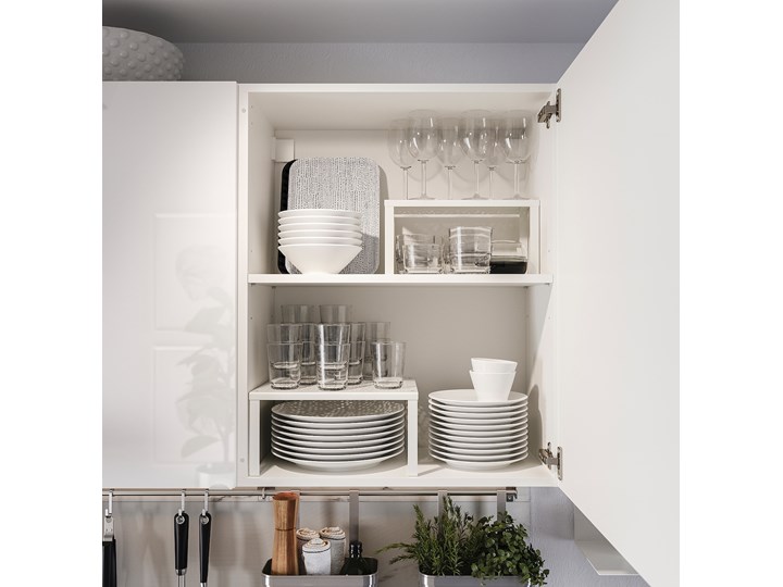 IKEA KNOXHULT Kuchnia, połysk biały, 220x61x220 cm Zestawy gotowe Kategoria Zestawy mebli kuchennych