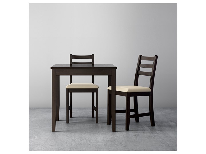 IKEA LERHAMN Stół i 2 krzesła, czarnybrąz/Vittaryd beżowy, 74x74 cm Kategoria Stoły z krzesłami Pomieszczenie Jadalnia