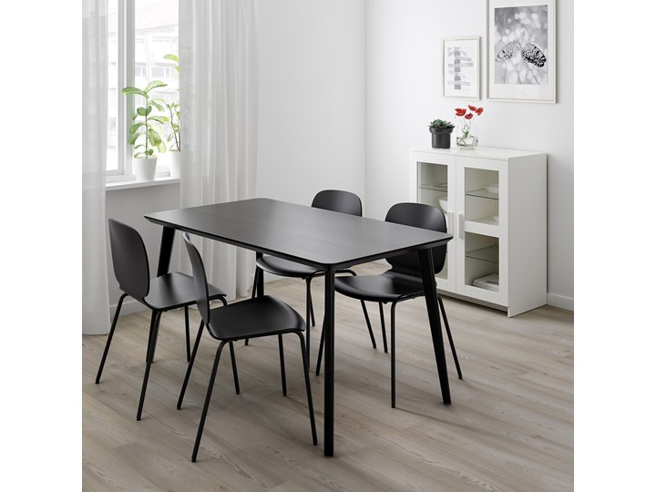 IKEA LISABO / IDOLF Stół i 4 krzesła, czarny/czarny, 140x78 cm Kategoria Stoły z krzesłami Pomieszczenie Salon