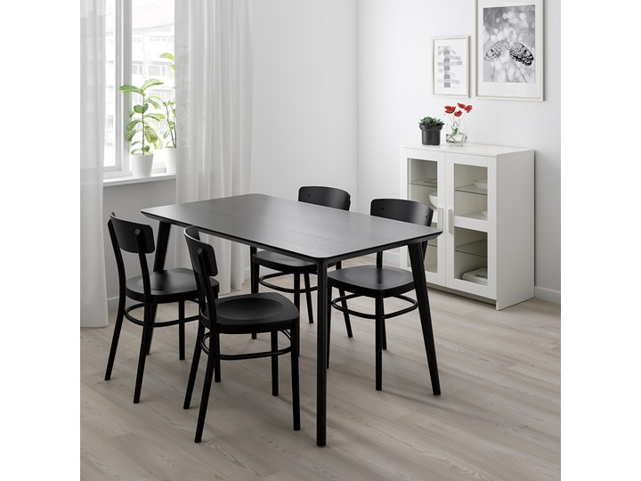 IKEA LISABO / IDOLF Stół i 4 krzesła, czarny/czarny, 140x78 cm Kategoria Stoły z krzesłami