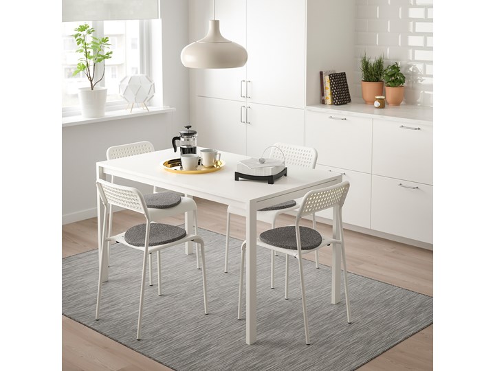 IKEA MELLTORP / ADDE Stół i 4 krzesła, biały, 125 cm Kategoria Stoły z krzesłami