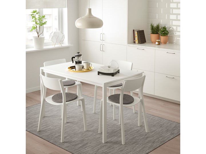IKEA MELLTORP / JANINGE Stół i 4 krzesła, biały/biały, 125 cm Kategoria Stoły z krzesłami