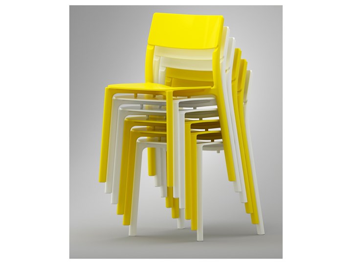 IKEA MELLTORP / JANINGE Stół i 4 krzesła, biały/żółty, 125 cm Kategoria Stoły z krzesłami Pomieszczenie Salon