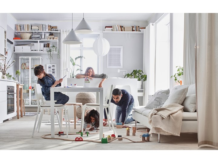 IKEA MELLTORP / TEODORES Stół i 4 krzesła, biały Kategoria Stoły z krzesłami Pomieszczenie Jadalnia