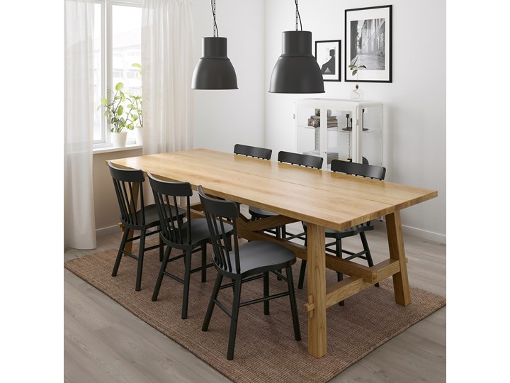 IKEA MÖCKELBY / NORRARYD Stół i 6 krzeseł, dąb/czarny, 235x100 cm Pomieszczenie Jadalnia Kolor Beżowy