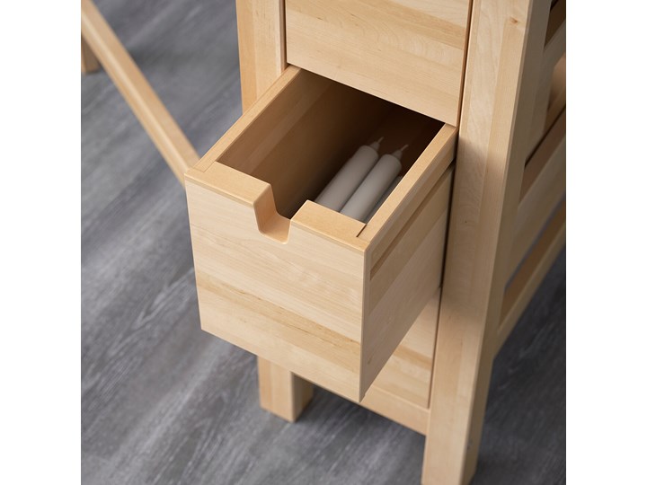 IKEA NORDEN Stół z opuszczanym blatem, Brzoza, 26/89/152x80 cm Drewno Długość 152 cm Rozkładanie