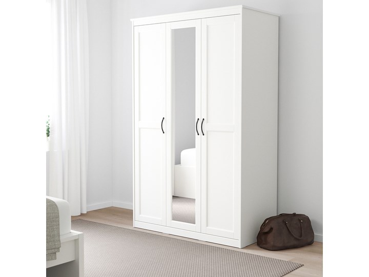 IKEA SONGESAND Szafa, biały, 120x60x191 cm Szerokość 60 cm Głębokość 60 cm Płyta laminowana Typ Gotowa Szerokość 120 cm Lustro