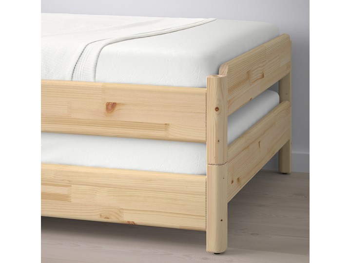 IKEA UTÅKER Łóżko sztaplowane, sosna, 80x200 cm Podwójne Drewno Kategoria Łóżka dla dzieci Kolor Beżowy