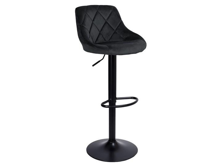 Krzesło obrotowe Cydro Black czarne Velvet Welur Metal Tkanina Głębokość 38 cm Pomieszczenie Kuchnia Skóra Styl Skandynawski