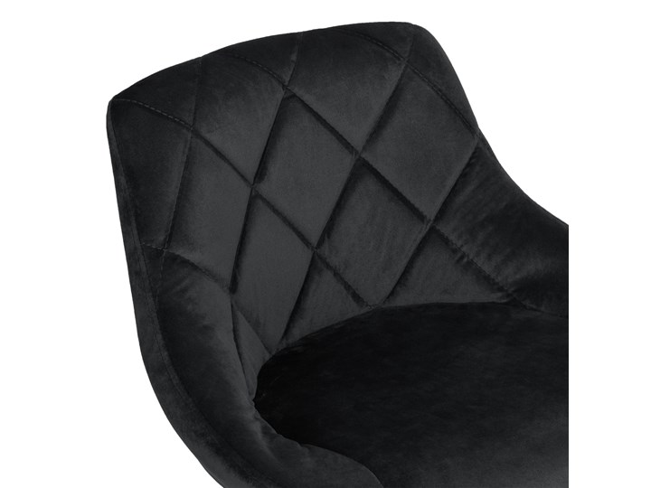 Krzesło obrotowe Cydro Black czarne Velvet Welur Styl Skandynawski Skóra Głębokość 38 cm Tkanina Metal Kolor Czarny