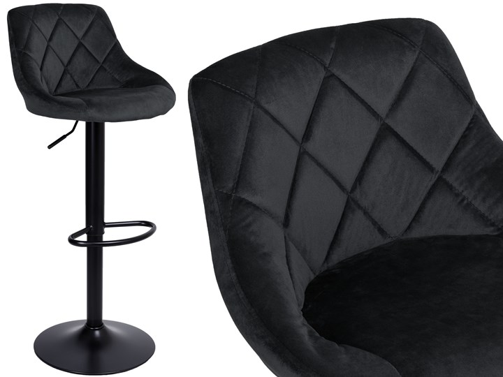 Krzesło obrotowe Cydro Black czarne Velvet Tkanina Skóra Pomieszczenie Biuro i pracownia Głębokość 38 cm Welur Metal Kolor Czarny