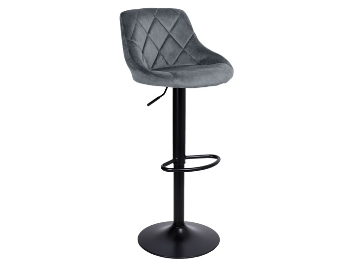 Krzesło obrotowe Cydro Black grafitowe Velvet Głębokość 38 cm Welur Metal Pomieszczenie Kuchnia Skóra Tkanina Styl Industrialny