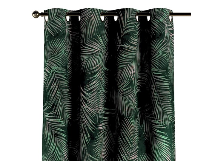 Zasłona na kółkach 1 szt., zielony w liście, 1szt 130 × 260 cm, Velvet Zasłona prześwitująca 130x260 cm Kategoria Zasłony Poliester Kolor Czarny
