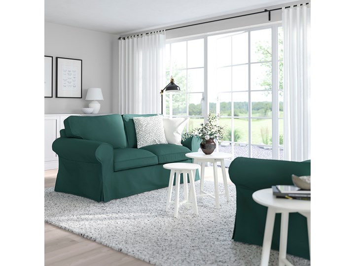 IKEA EKTORP Sofa 2-osobowa, Totebo ciemnoturkusowy, Szerokość: 179 cm Boki Z bokami Amerykanka Nóżki Bez nóżek