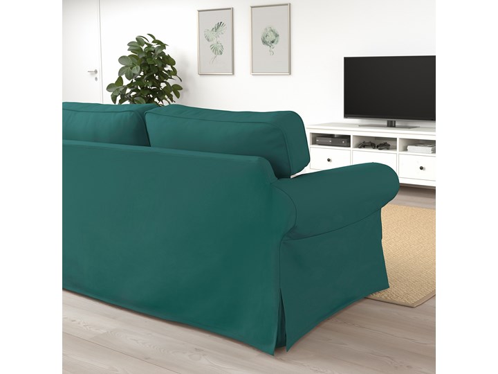 IKEA EKTORP Sofa 2-osobowa, Totebo ciemnoturkusowy, Szerokość: 179 cm Typ Gładkie Amerykanka Wielkość Dwuosobowa