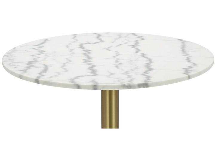 Okrągły stół na złotej nodze Corby 105 biały marmur Metal Wysokość 75 cm Pomieszczenie Stoły do salonu