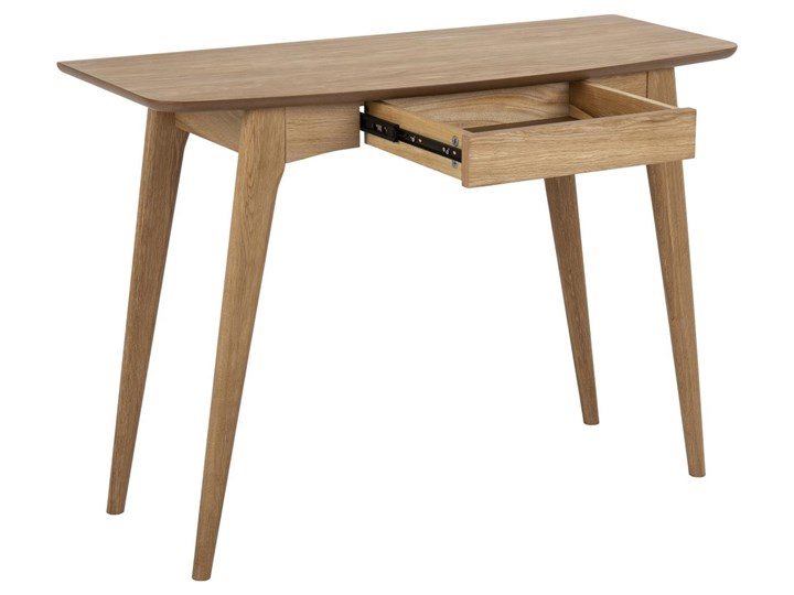 Skandynawskie biurko z szufladą Goliad dąb naturalny Biurko tradycyjne Płyta MDF Głębokość 45 cm Szerokość 105 cm Drewno Biurko z nadstawką Styl Nowoczesny Kategoria Biurka