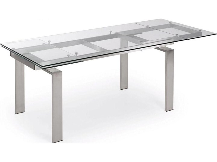 Stół rozkladany Nara przezroczysty 160 (240) x 85 cm Stal Szkło Liczba miejsc Do 6 osób