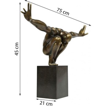 Figurka dekoracyjna atleta marmurowa czarna 75x21 cm