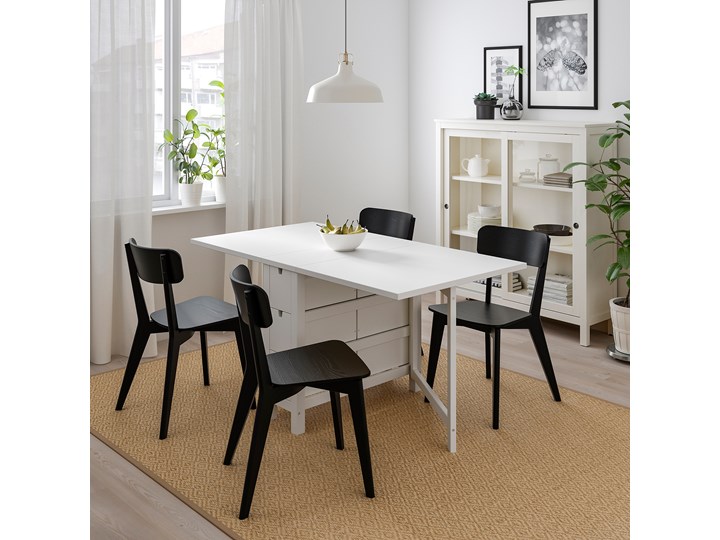 IKEA NORDEN / LISABO Stół i 4 krzesła, biały/czarny, 26/89/152 cm Kategoria Stoły z krzesłami Pomieszczenie Jadalnia