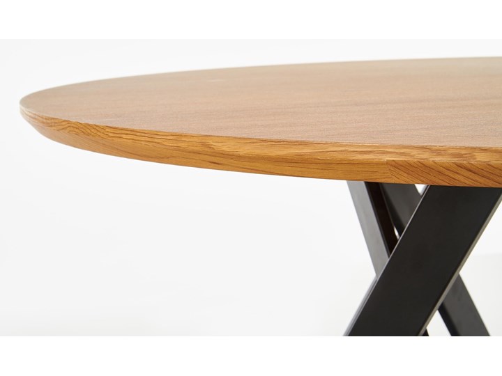 Industrialny stół z okrągłym blatem Mozambik Długość 120 cm  Wysokość 75 cm Rozkładanie